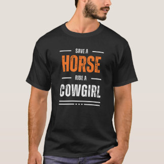 rädda en häst rider en cowgirl t shirt