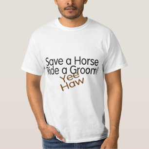 Rädda en hästritt en brudgum tee