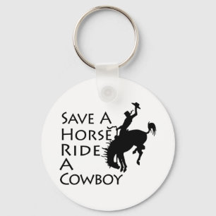 Rädda en hästritt en Cowboy Nyckelring