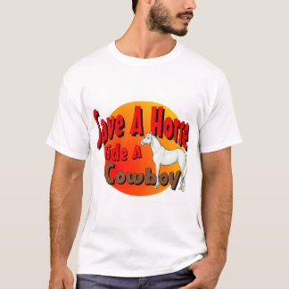 Rädda en hästritt en Cowboy T-shirt