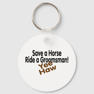 Rädda en hästritt en GroomsmanYee Haw Nyckelring