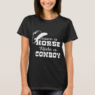 RÄDDA EN HÄSTRITTEN damer Women_s för en COWBOY T Shirt