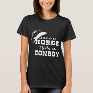 RÄDDA EN HÄSTRITTEN damer Women_s för en COWBOY T Shirt