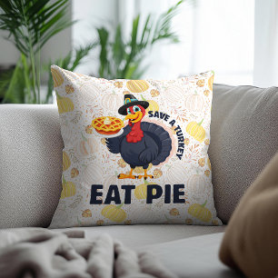 Rädda En Kalkon Ät Paj Roligt Glad Thanksgiving Kudde