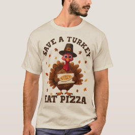 Rädda en kalkon, ät pizza – Rolig Thanksgiving-piz T Shirt