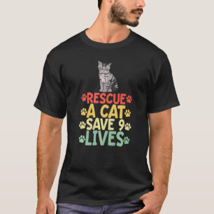 Rädda En Katt Spara 9 Liv Katt Husdjur Djur Kärlek T Shirt