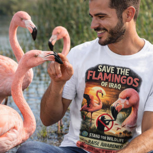 Rädda Flamingos i Irak – Skydd av Vilda Djur T Shirt