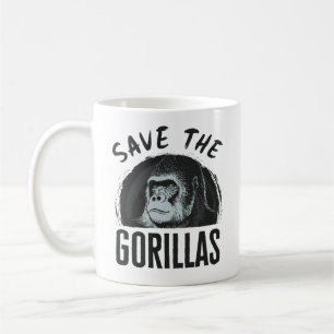 Rädda Gorillorna Gorilla Hotad Utrotning Kaffemugg
