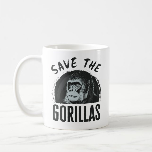 Rädda Gorillorna Gorilla Hotad Utrotning Kaffemugg (Vänster)