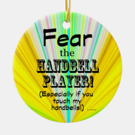 Rädda handklocksspelaren julgransprydnad keramik