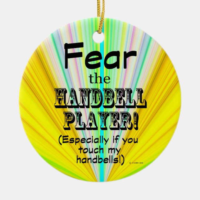 Rädda handklocksspelaren julgransprydnad keramik (Framsidan)
