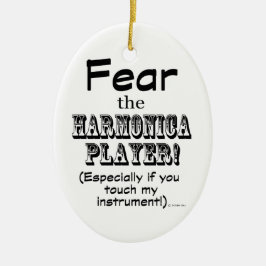 Rädda Harmonicaspelaren Julgransprydnad Keramik