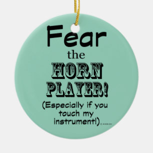 Rädda Horn Player Julgransprydnad Keramik