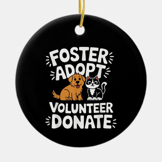Rädda Husdjur Foster Anta sig av Djur Frivilligarb Julgransprydnad Keramik (Framsidan)