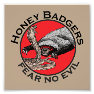 Rädda inga djävla Badass Honey badger Red Animal Fototryck