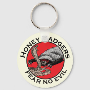 Rädda inga djävla Badass Honey badger Red Animal Nyckelring