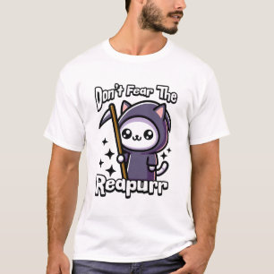 Rädda inte reapurren! Cute Grim Reaper Cat Pun T Shirt