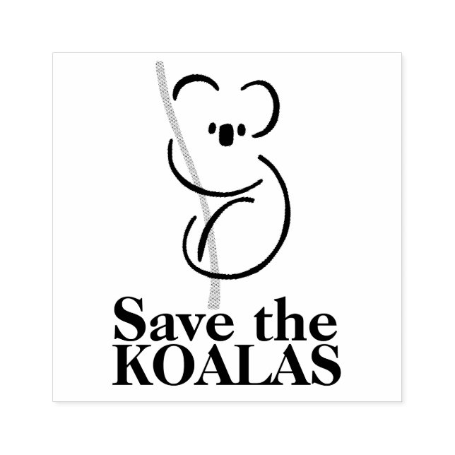 Rädda koalorna Träkonststämpel Stämpel (Tryck)