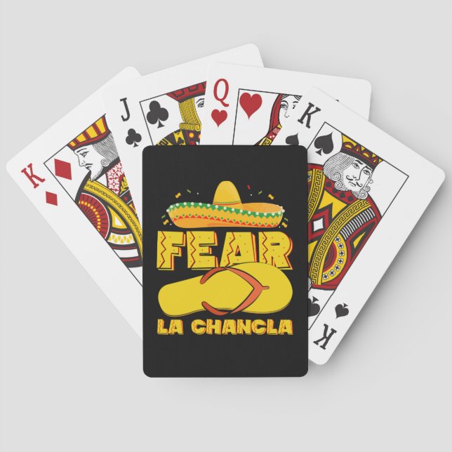 Rädda La Chancla Funny Mexican Cinco De Mayo Casinokort (Baksidan)