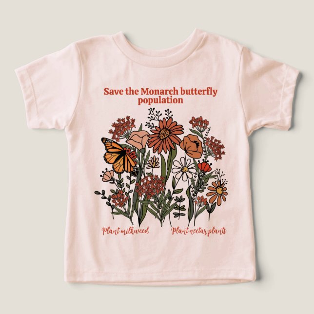 Rädda Monarkfjärilspopulationen T Shirt (Design Framsida)