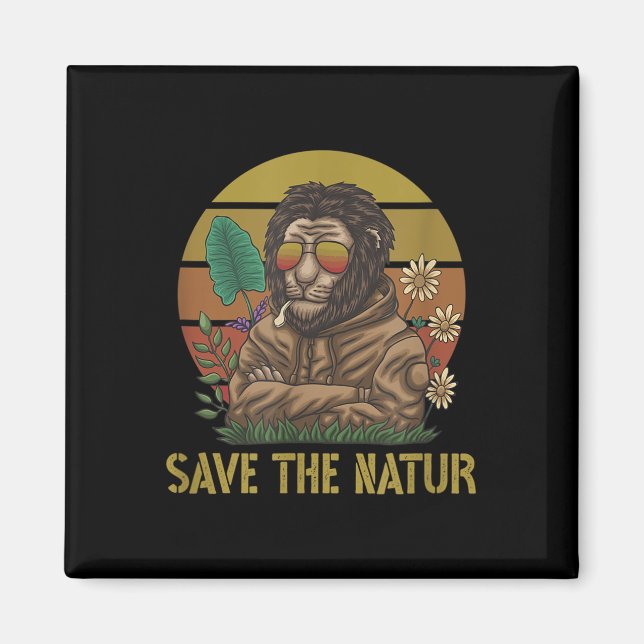 Rädda Naturen Rädda Naturen Lejon Miljö Magnet (Framsidan)