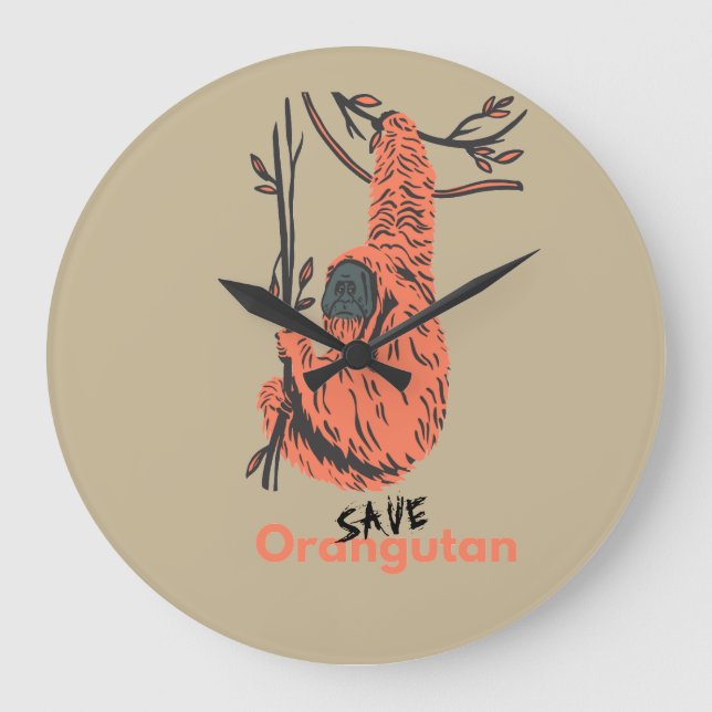 Rädda orangutang stor klocka (Framsida)