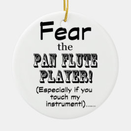 Rädda Pan Flute Player Julgransprydnad Keramik