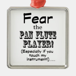 Rädda Pan Flute Player Julgransprydnad Metall