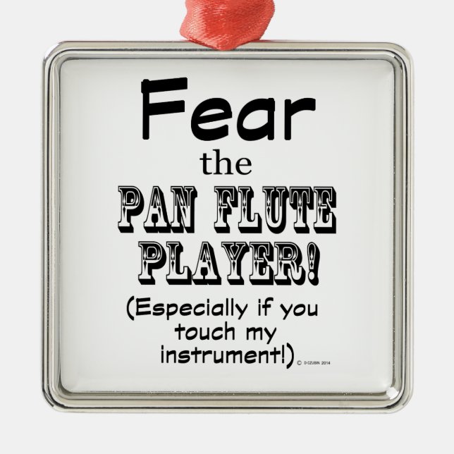Rädda Pan Flute Player Julgransprydnad Metall (Framsidan)