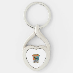 Rädda Pappa Öljens Älskare Hund Vintage Solnedgång Twisted Heart Silverfärgad Nyckelring