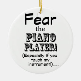 Rädda Piano Player Julgransprydnad Keramik