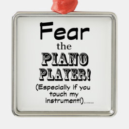 Rädda Piano Player Julgransprydnad Metall