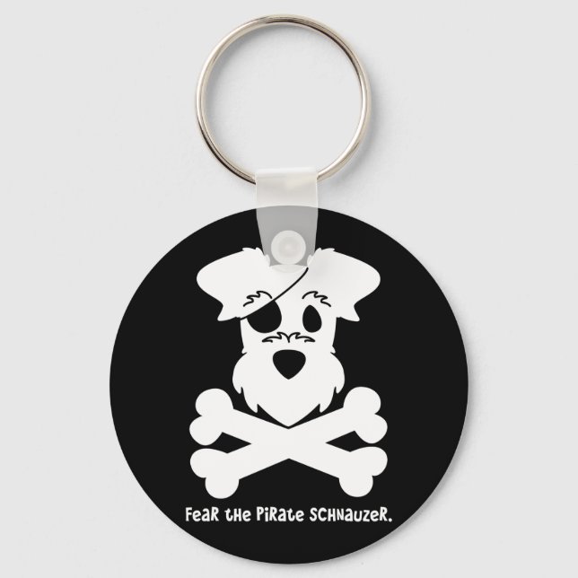 Rädda Pirat Schnauzer Nyckelring (Framsida)