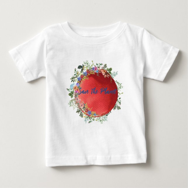 Rädda Planeten Baby T-Shirt (Framsida)
