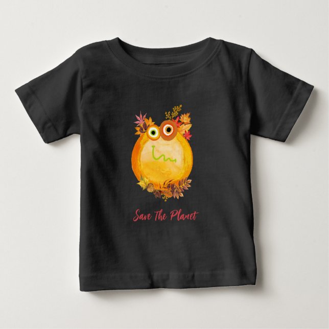 Rädda planeten Baby T-Shirt (Framsida)