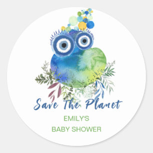Rädda planeten babyskor runt klistermärke