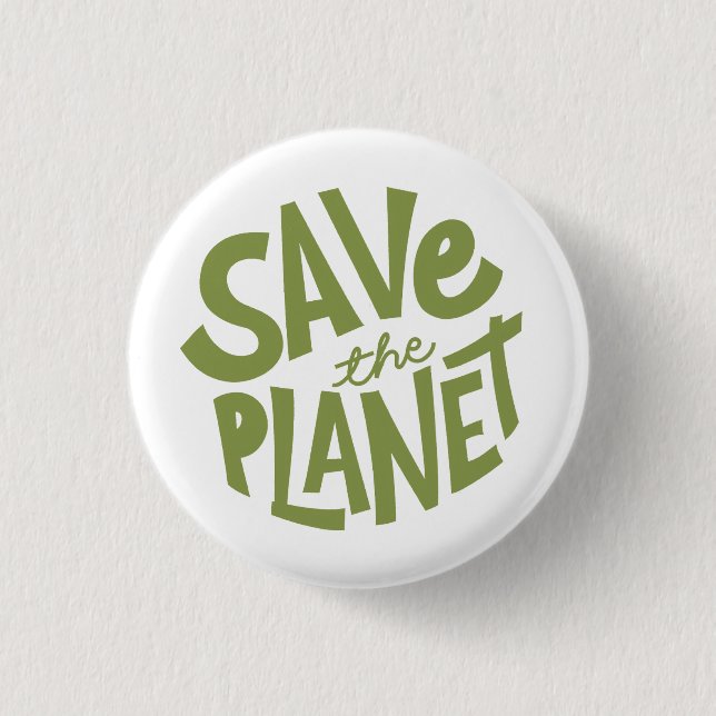 Rädda Planeten Design – Ekologisk Jord Knapp (Framsida)