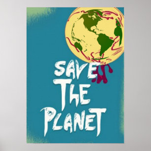 Rädda planeten Digital Art Poster