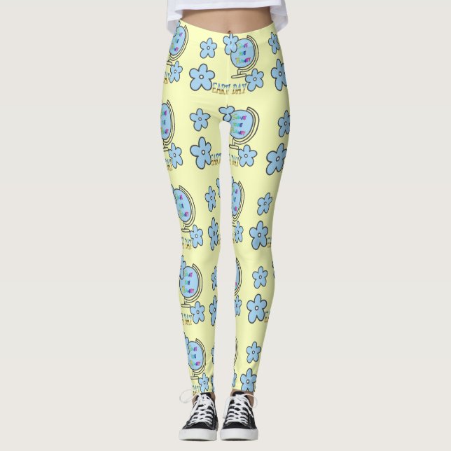 Rädda planeten Earth Day Globe Leggings (Framsida)