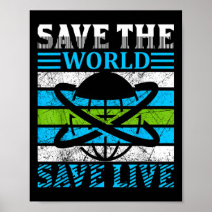 Rädda planeten Earth Globe Environmental Protecti Poster