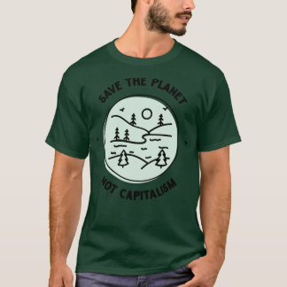 Rädda planeten ej kapitalism t shirt