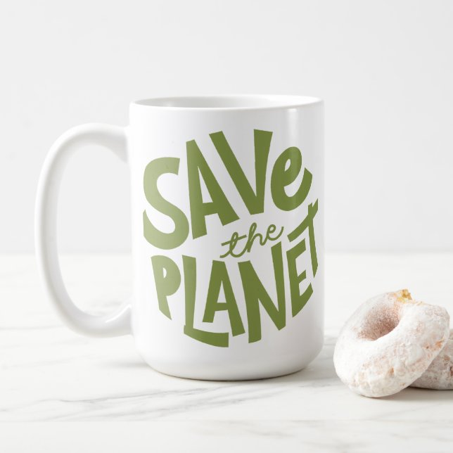 Rädda Planeten Ekologisk Design Kaffemugg (Med munk)
