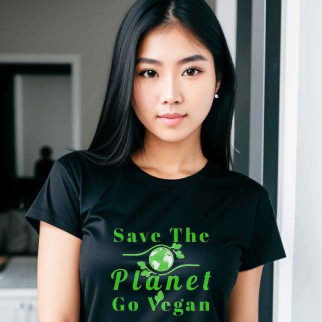 Rädda planeten Go Vegan Women's T-Shirt (Skapare uppladdad)