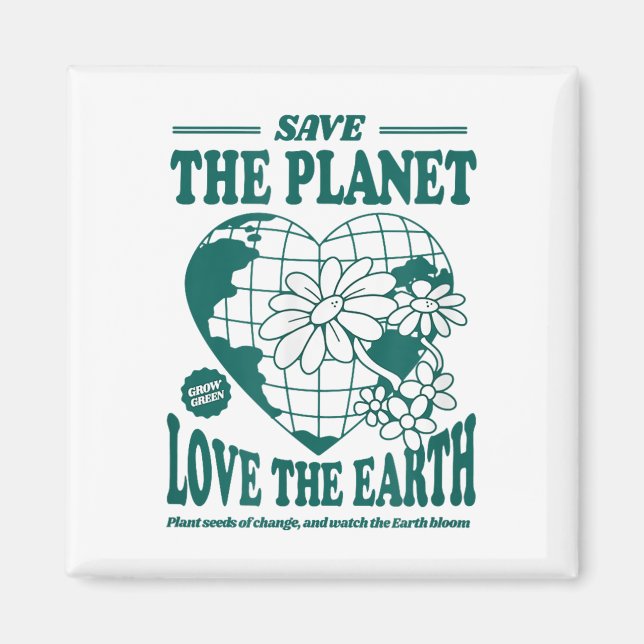 Rädda planeten Kärlek till miljöprotesten Magnet (Framsidan)