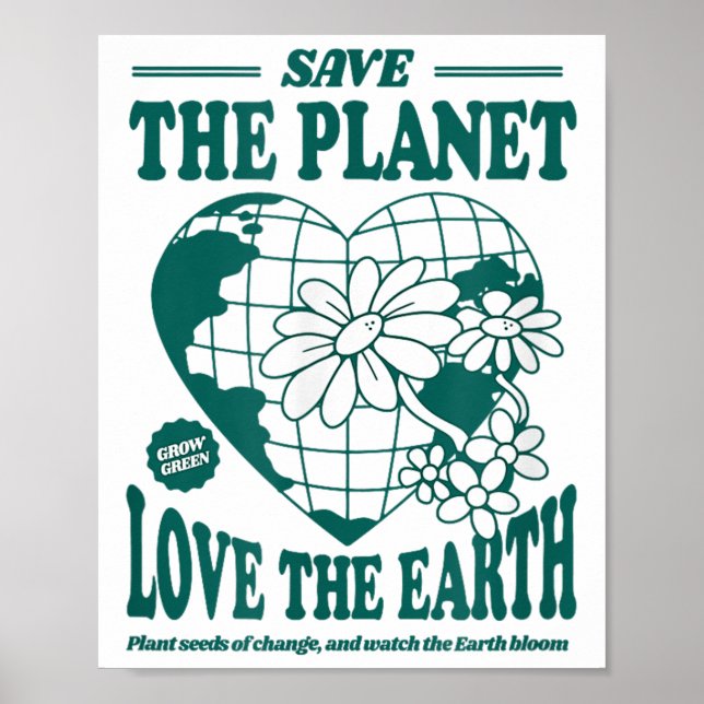 Rädda planeten Kärlek till miljöprotesten Poster (Framsidan)