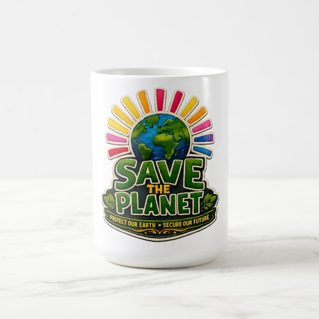 🌍☕ “Rädda Planeten” Mugg🌱 Kaffemugg (Center)