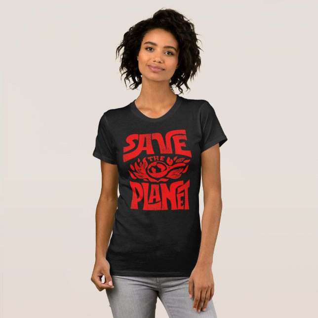 Rädda planeten - Retro Activist Tee (Hel framsida)