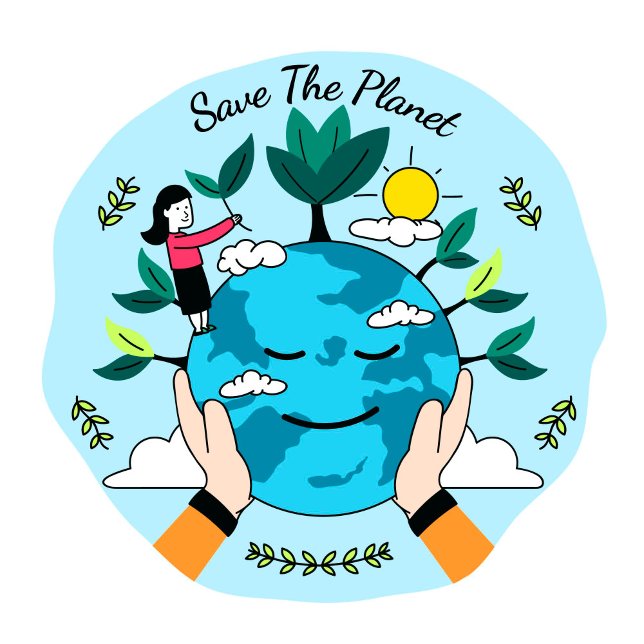 Rädda planeten runt klistermärke (Save The Planet Round Sticker!)