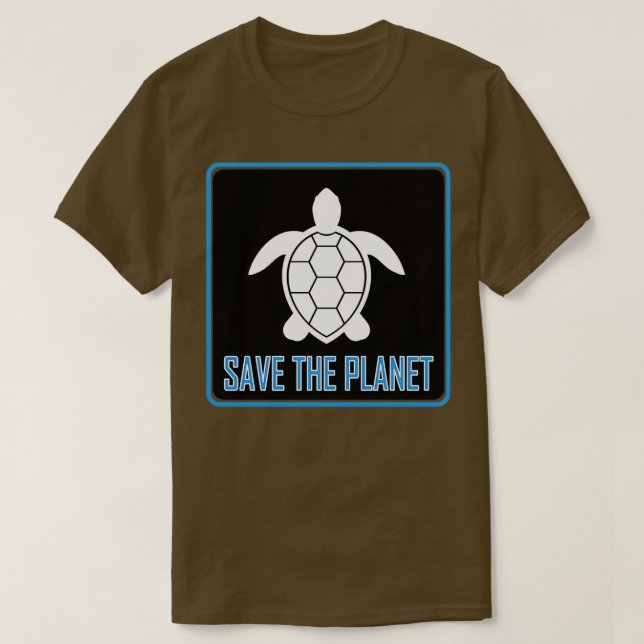 Rädda planeten sköldpadda t shirt (Design framsida)