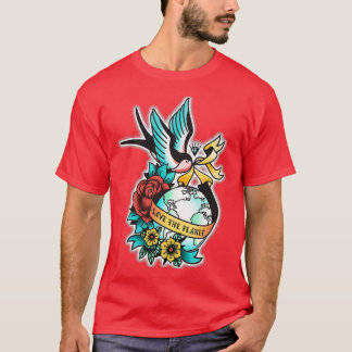 Rädda planeten Tattoo Earth Day T Shirt